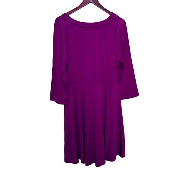 Torrid Burgundy Long Sleeve Faux Wrap Dress Size 1x - Picture 7 of 8